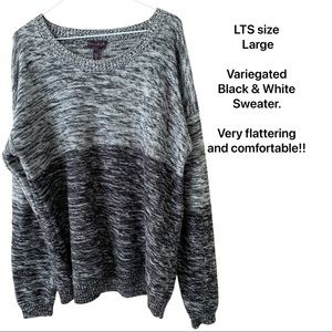 LTS size Large, variegated sweater. Extremely comfortable and flattering!!